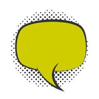 pop art speech bubble blank halftone style flat design white background vector