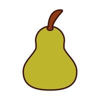 pear fruit fresh harvest line and fill icon vector