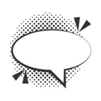 pop art speech bubble halftone style linear design white background vector