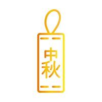 happy mid autumn festival tag chinese text cartoon gradient style icon vector