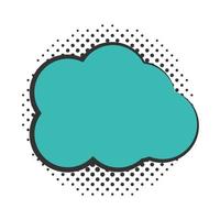 pop art cloud speech bubble halftone style flat design white background vector