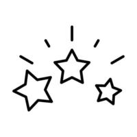 bright stars decoration ornament white background linear style icon vector