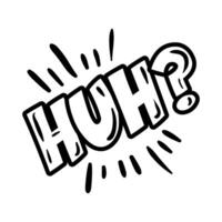 huh expresion word pop art line style vector