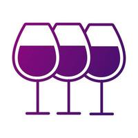 wine cups drinks gradient style icon vector