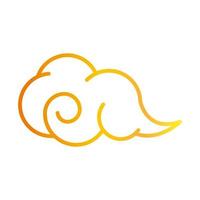 nube rizada cielo fondo blanco icono de estilo degradado vector