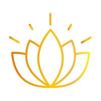 flower lotus nature decoration white background gradient style icon vector