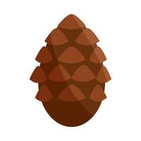 woody fruit of conifer tree nature flat icon with shadow vector