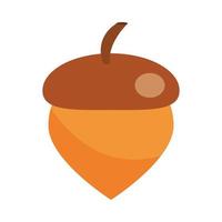 acorn nut seed nature food flat icon with shadow vector