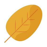 yellow leaf foliage botanical flat icon with shadow vector