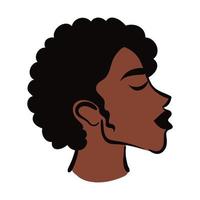 young afro woman with hair short flat style vector