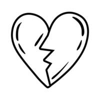 heart broken pop art line style vector