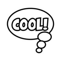 speech bubble with expresion word cool pop art line style vector