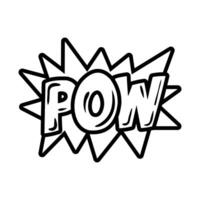 expresion cloud with pow word pop art line style vector