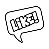 speech bubble with expresion word like pop art line style vector