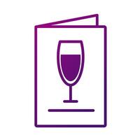 wine cup drink in menu card gradient style vector