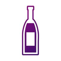 icono de estilo degradado de bebida de botella de vino vector