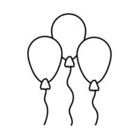 balloons helium floating line style icon vector