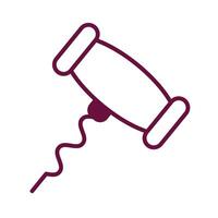 wine corkscrew line style icon vector