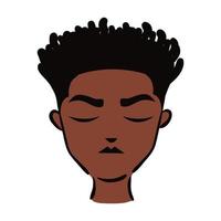 etnia joven afro con icono de estilo plano peinado vector