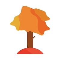 otoño árbol follaje vegetación bosque plano icono con sombra vector