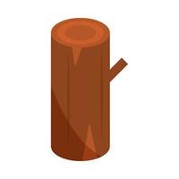 wood trunk forest tree flat icon with shadow vector