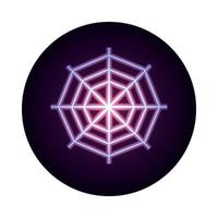 spider web icon on white background neon icon style design vector