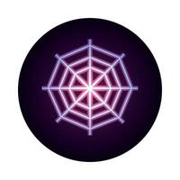 spider web icon on white background neon icon style design vector