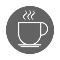 icono de línea y bloque de bebida aromática de taza de café caliente vector