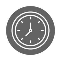 round clock time hour block and line icon vector