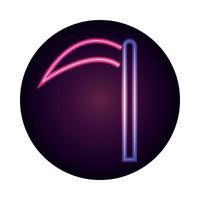 scythe tool steel danger neon icon style vector