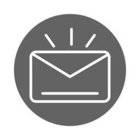 icono de línea y bloque de sobre de mensaje de correo electrónico vector