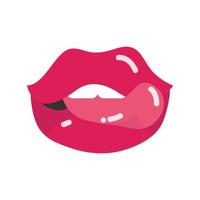 pop art mouth and lips sexy lips and tip of tongue flat icon design vector
