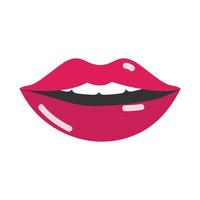 pop art mouth and lips red sexy lips mouth teeth flat icon design vector
