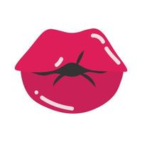 arte pop boca y labios sexy mujer besando labios diseño de icono plano vector