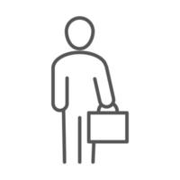 businessman with briefcase business work office line icon design vector