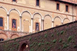Detalle de la fachada del palacio ducal en vigevano en la región de Lombardía, en el norte de Italia