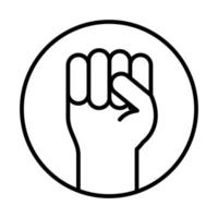 raised hand tolerance human rights day line icon design vector