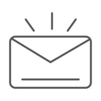 Diseño de icono de línea de sobre de mensaje de correo electrónico vector