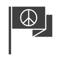 Bandera símbolo de paz día de los derechos humanos silueta diseño de icono vector