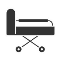 medical stretcher equipment world disability day silhouette icon design vector