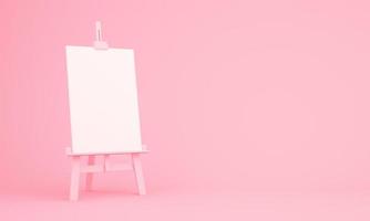 3d rendering of easel on pink background photo