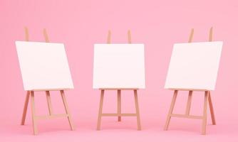 3d rendering of easel on pink background