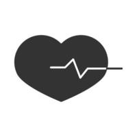 latido del corazón, médico, cardiología, diagnóstico, silueta, icono, diseño vector