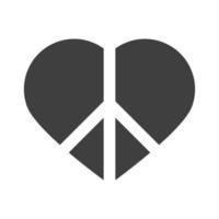 peace symbol in heart love human rights day silhouette icon design vector