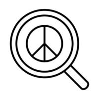 magnifier peace sign human rights day line icon design vector