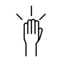 mano arriba diseño de icono de línea del día de los derechos humanos vector