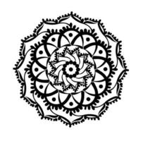 icono de estilo de silueta floral mandala circular vector