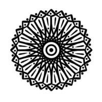 icono de estilo de silueta floral mandala circular vector