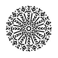 circular mandala floral silhouette style icon vector