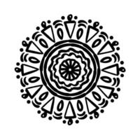 circular mandala floral silhouette style icon vector